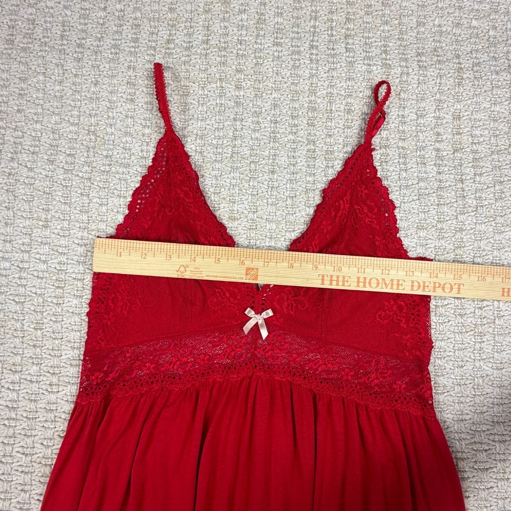 Eberjey Womens Slip Dress Size M Red Lace Modal Babydoll Lingerie Coquette - Picture 10 of 15